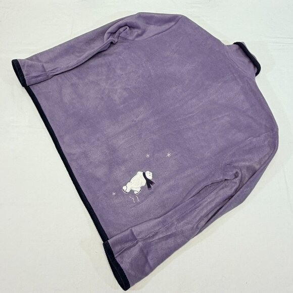 Christopher & Banks Purple Polar Bear Embroidered Button Up L Fleece Jacket NWT - Picture 8 of 11